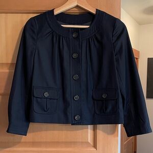 J. Crew Navy Wool Cropped Super 120’s Blazer